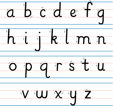 capitalized cursive letters. Capital letters will be